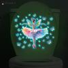 Glow In Dark Luminous  Girl Toilet Stickers Removable Wall Decals Bathroom Kids Room Home Window Car Decorations