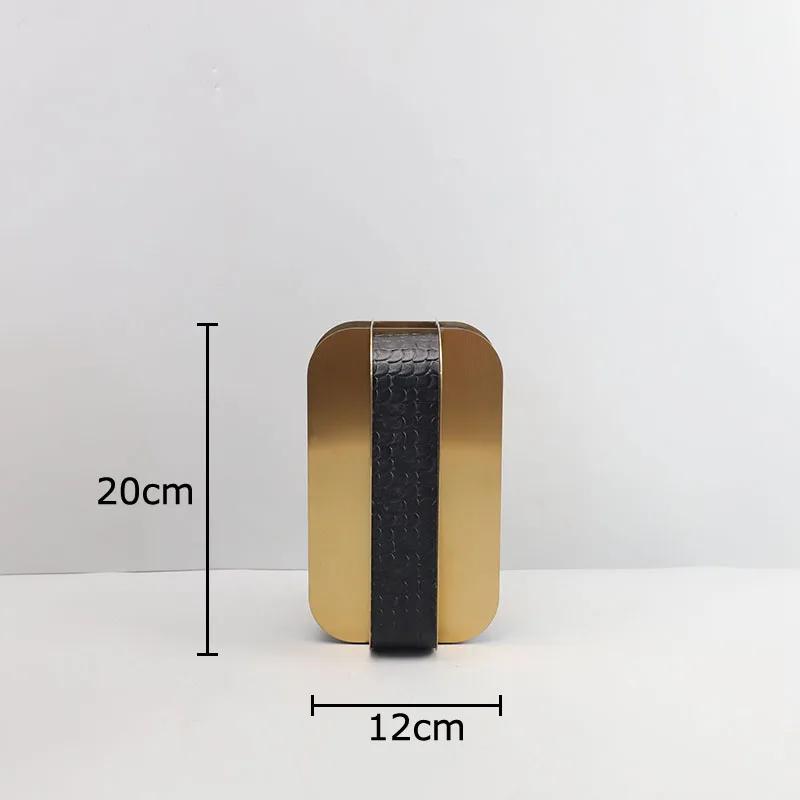 Golden Geometry Vase Artificial Flower Decorative Flowers Pots Desk Decoration Leather Floral Vases Room Aesthetic Decor