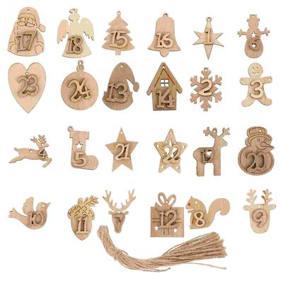 Creative Calendar Xmas Numbers Gift Tag Charm Christmas Ornaments Decor Calendars
