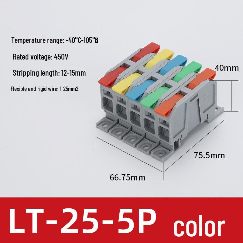 High-Power Quick-Connect Terminal Blocks: 3-In 3-Out Push-Type Wire Connectors & Cable Joining Tool