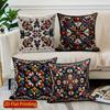 2D Colorful Floral Patterned Embroidered Pillow Covers Pattern Cushion Cover Suitable For Sofa Bedroom Car Pillow Cover