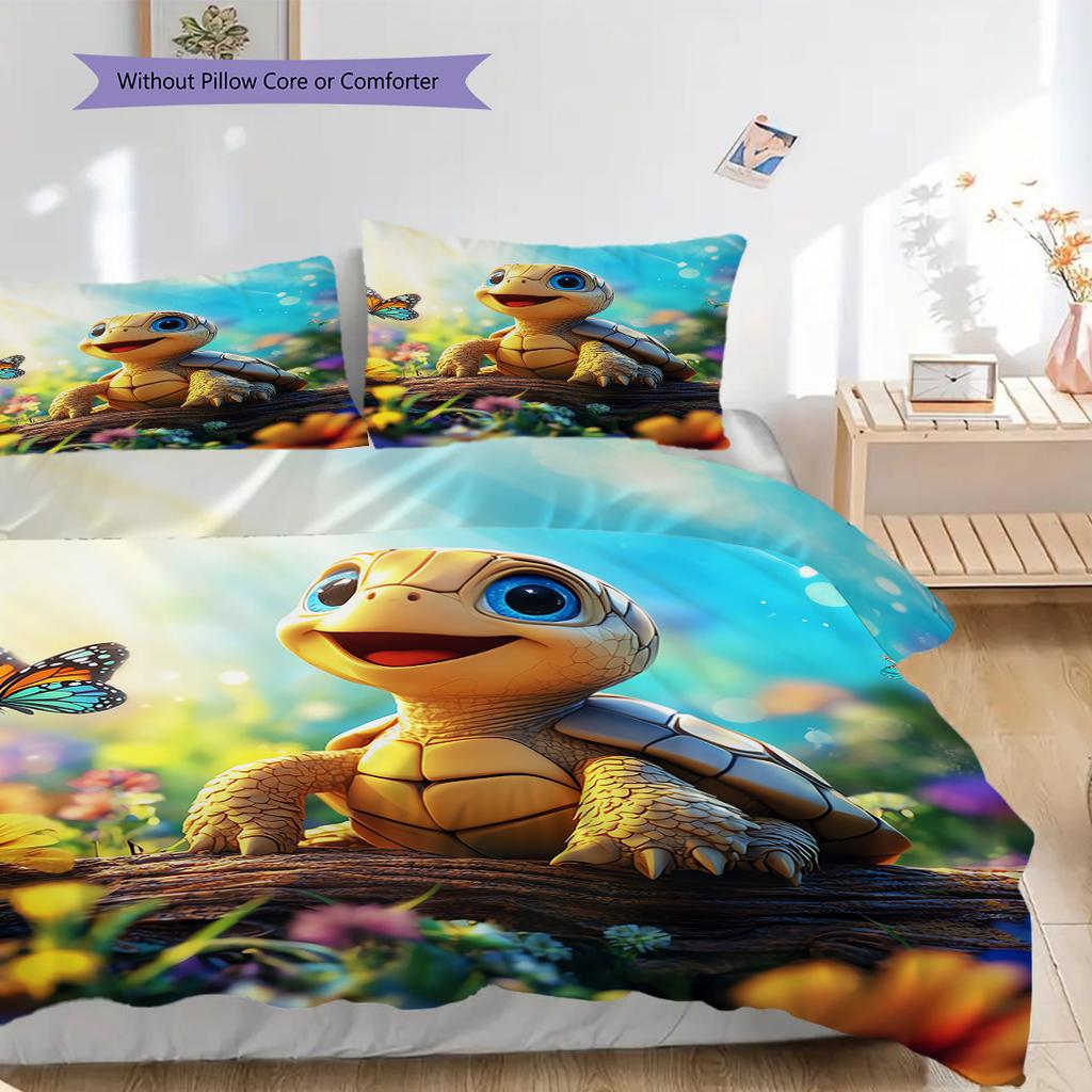 Juego de Colcha con Estampado de Carey Funda de Colcha Funda de Almohada Decoración del Hogar Regalo de Cumpleaños (1 * funda nórdica + 2 * fundas de almohada, sin núcleo)
