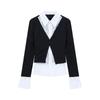 Flip Collar False Two-piece Top Slim Fit Lace Long Sleeved Knitwear Ins Lace Shirts Knitwear  Party