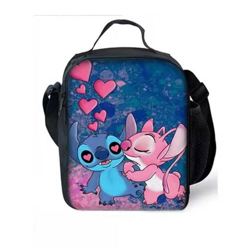 Stitch Lunch Bag With Polyester Material For School Daily Use And Lightweight Carrying