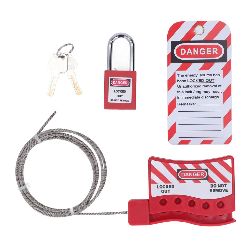 Lockout Tagout Cable Lock Stainless Steel Metal Adjustable Impact Resistant Adjustable Cable Lockout for Industry