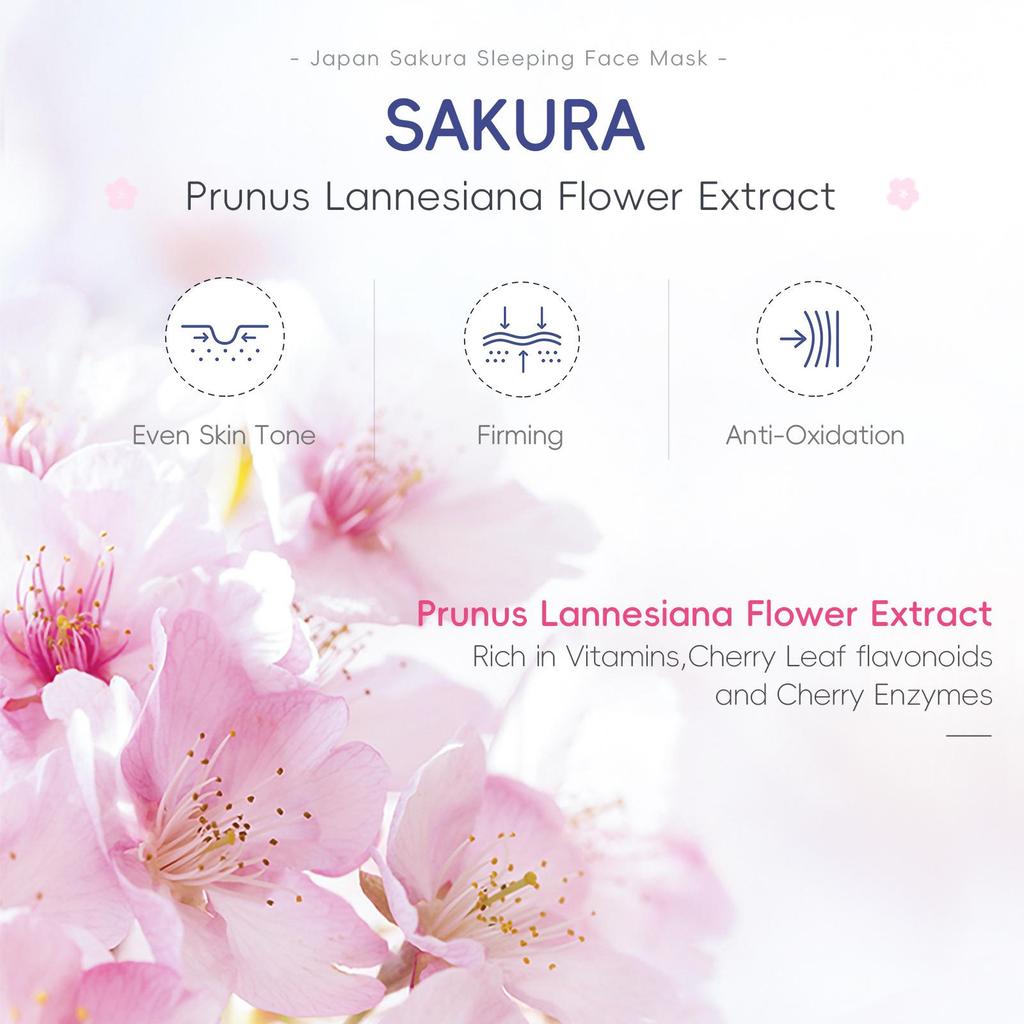 LAIKOU Sakura masque de sommeil acné soins de la peau hydratant apaisant masque Facial hydratant 3g x 15 pièces