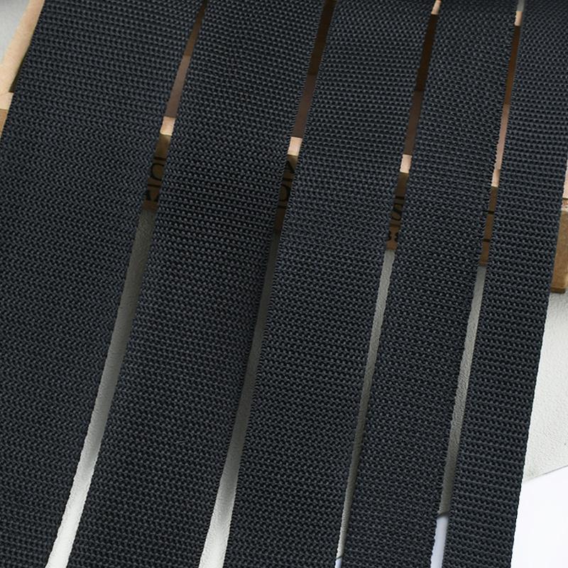 20/50M Black Nylon Webbing Tape 20-100mm Backpack Ribbon Strap At The Meter 1.3mm Thick Safety Belt Sling Sewing Bias Supplies