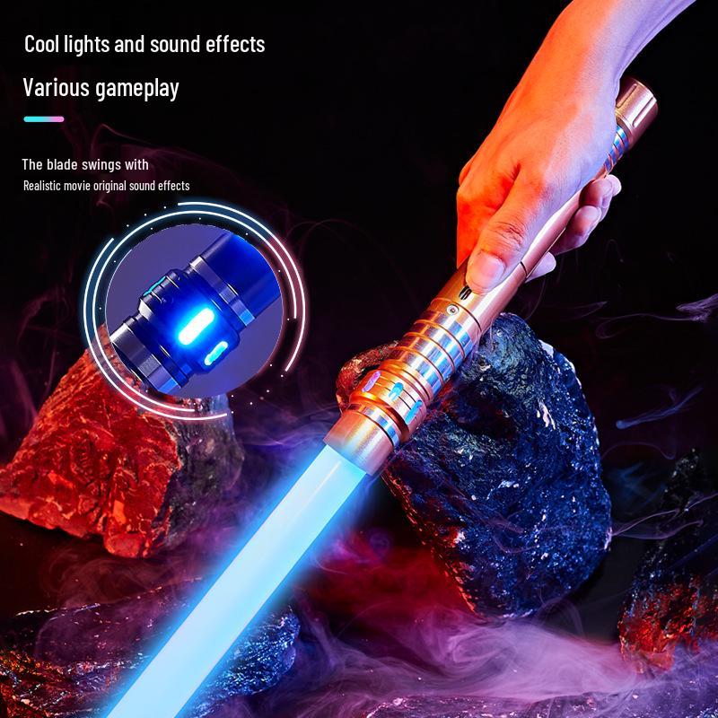 Dual RGB 15-Color Metal Lightsaber Toy - Star Wars Force Laser Sword for Dueling