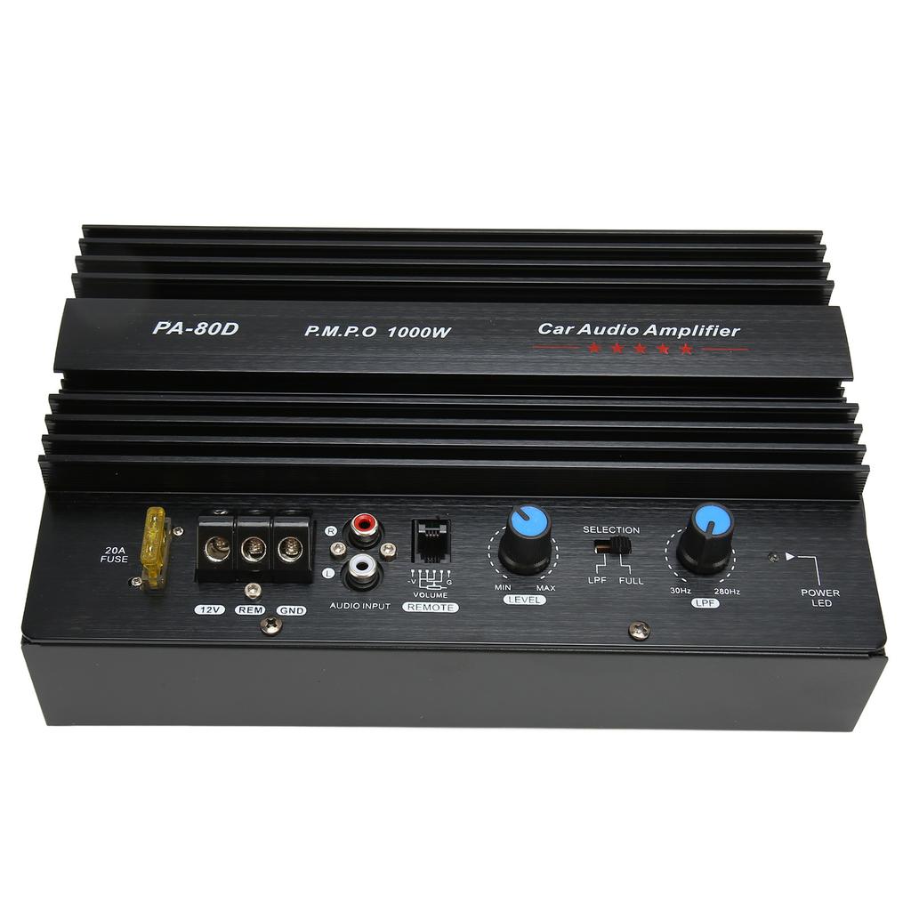 PA 80D Car Power Amplifier Board Professional High Power Subwoofer Plate Amplifier for Car Entertainment 12V 1000W
