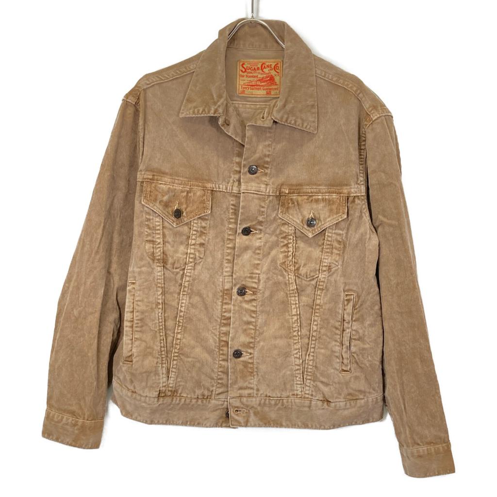 SUGAR CANE SC15296 Beige Summer Corduroy Trucker Jacket Jacket 38 beigeUsed