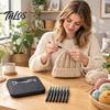 Crochet Starter Set 1 Hook Kit, 8 Sizes 2.5mm-6mm Yarn Knitting Silicone Grip with Storage Case , Soft TPR Handle Needle & Scissors
