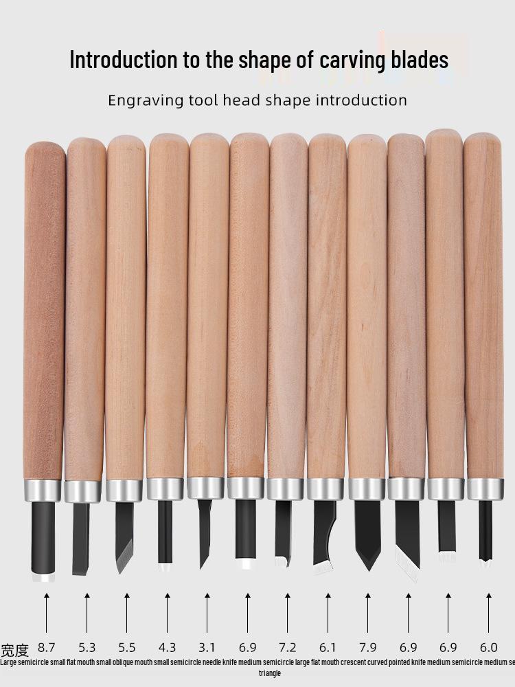 Comprehensive Wood Carving & Stamp Set: Includes Hand-Carved Knives, Carpenter Tools, and Carving Materials for Wood, Rubber, and Plaster.