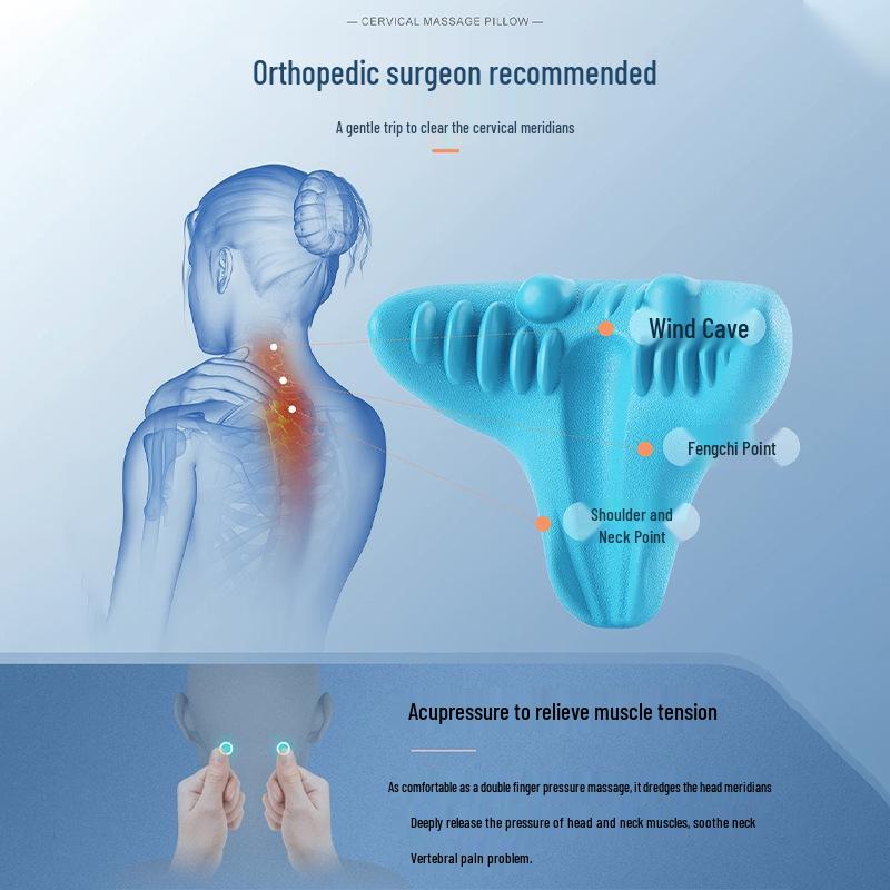 Cervical Traction Acupressure Pillow: Neck, Spine, and Shoulder Massager