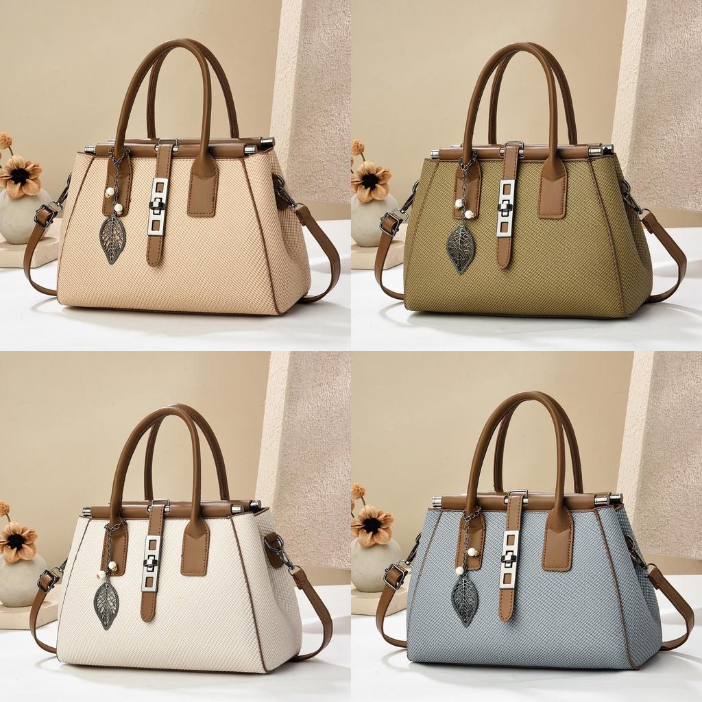 Leaves Bag Pendant Fashion Pu Inner Compartments Stitching Elements Daily Outing