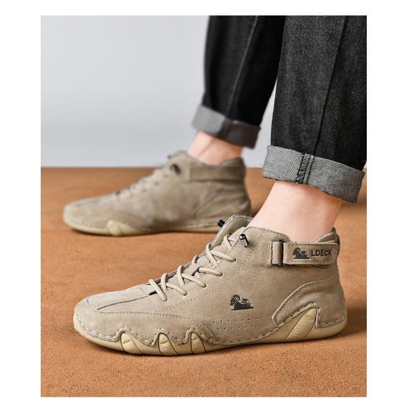 Leather Casual Sneakers for Men Motorcycle Shoes 2026 New In Waterproof High Top Men Boors Luxury Dress Loafers Shoes Footwear