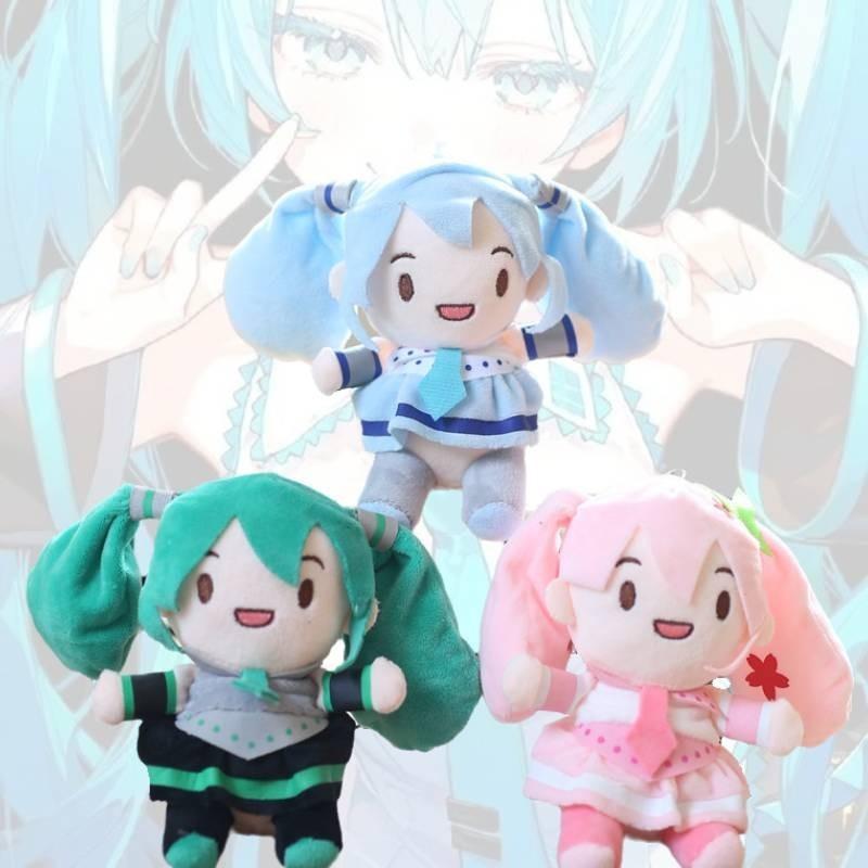Adorable Cute Hatsune Miku Plush Toy Keychain Pendant Fluffy Cartoon Soft Plush Doll Pink Green Blue