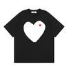 Japanese trendy brand heart-print short-sleeve T-shirt, unisex loose couple's summer casual daily versatile top