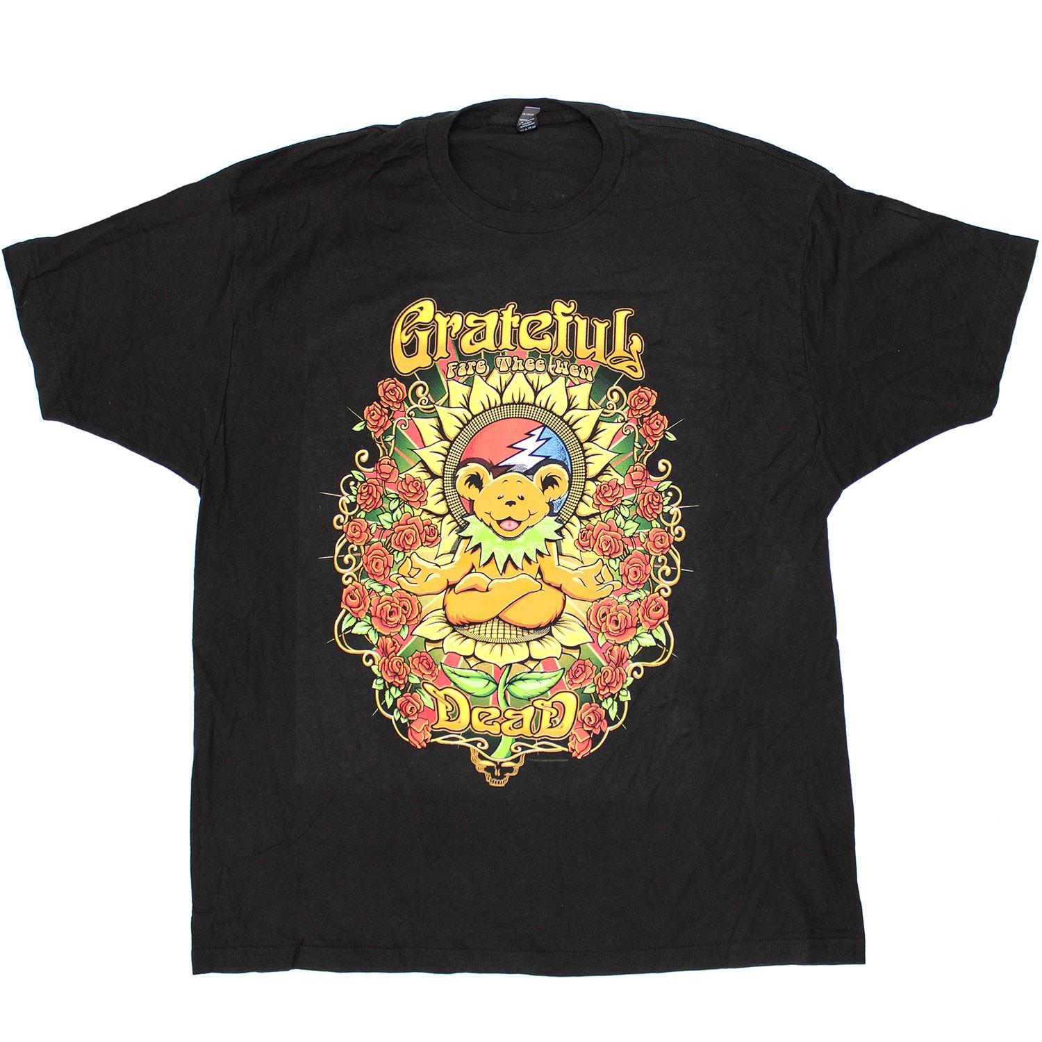 Мужская футболка Grateful Dead Fare Thee Well Медведь в позе лотоса XXXL черная XXXXL