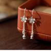 BF CLUB 925 Sterling Silver Earrings For Women Trendy Flower Tassel Earring Jewelry Prevent Allergy Party Accessories