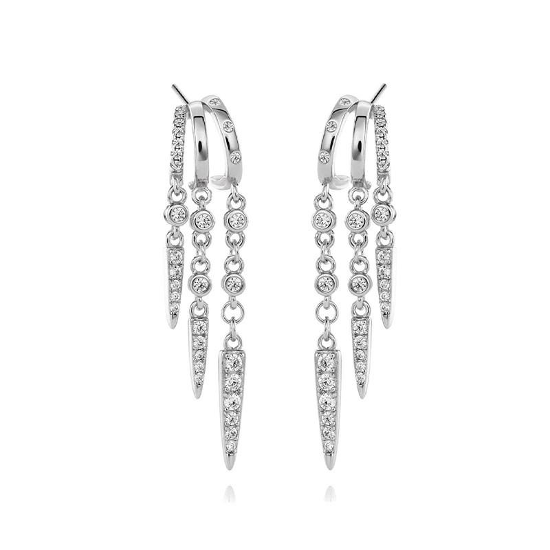 Fashion Jewelry 18K Gold Plated 925 Silver Earrings Piercing Jewelry 925 Sterling Silver Tassel Chain Stud Earrings for Women