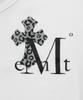 Mucent Sahara Leopard Print Back Logo U-Neck Rolled Short Sleeve T-Shirt (2 Colors)