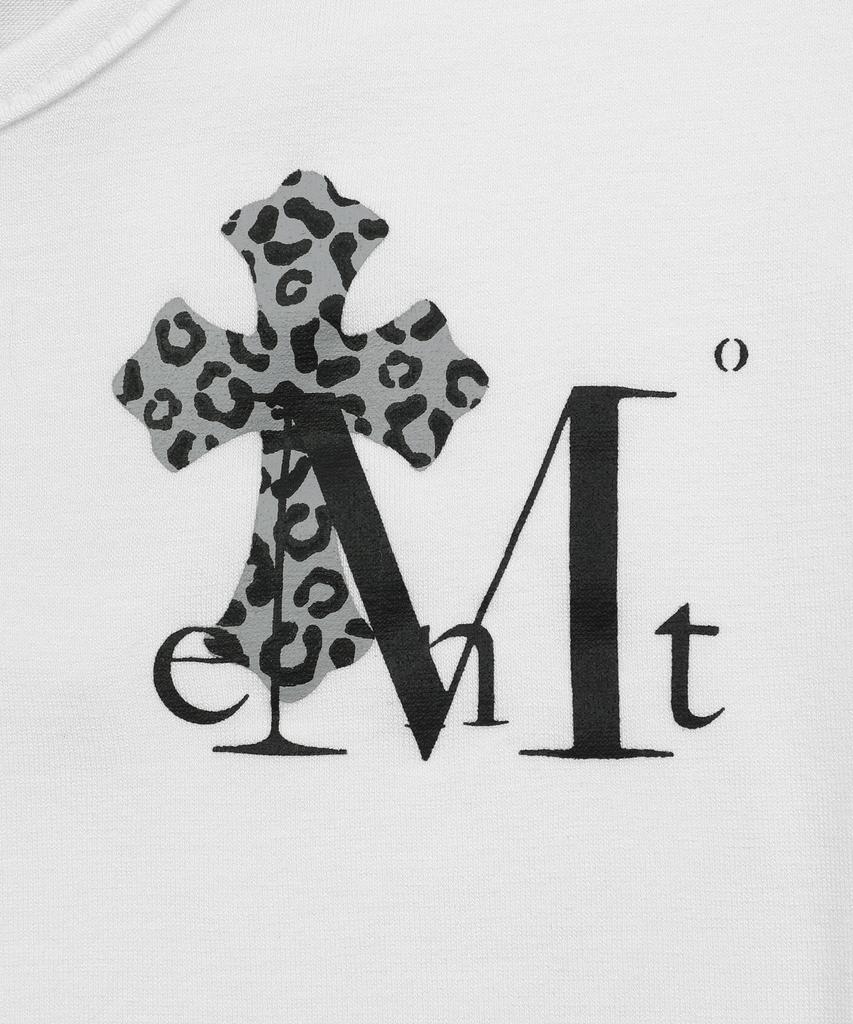 Mucent Sahara Leopard Print Back Logo U-Neck Rolled Short Sleeve T-Shirt (2 Colors)