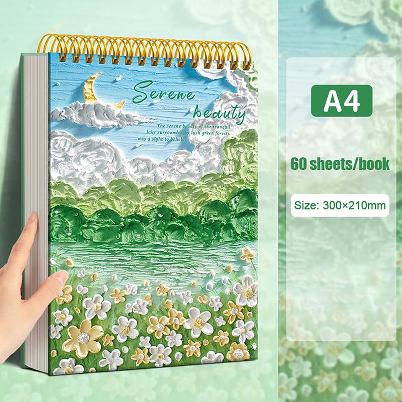 A4/8K/16K Thickened Sketchbook 60 Sheets 160G For Drawing Watercolor/Oil Painting/Colored Pencils Blank Drawing Book