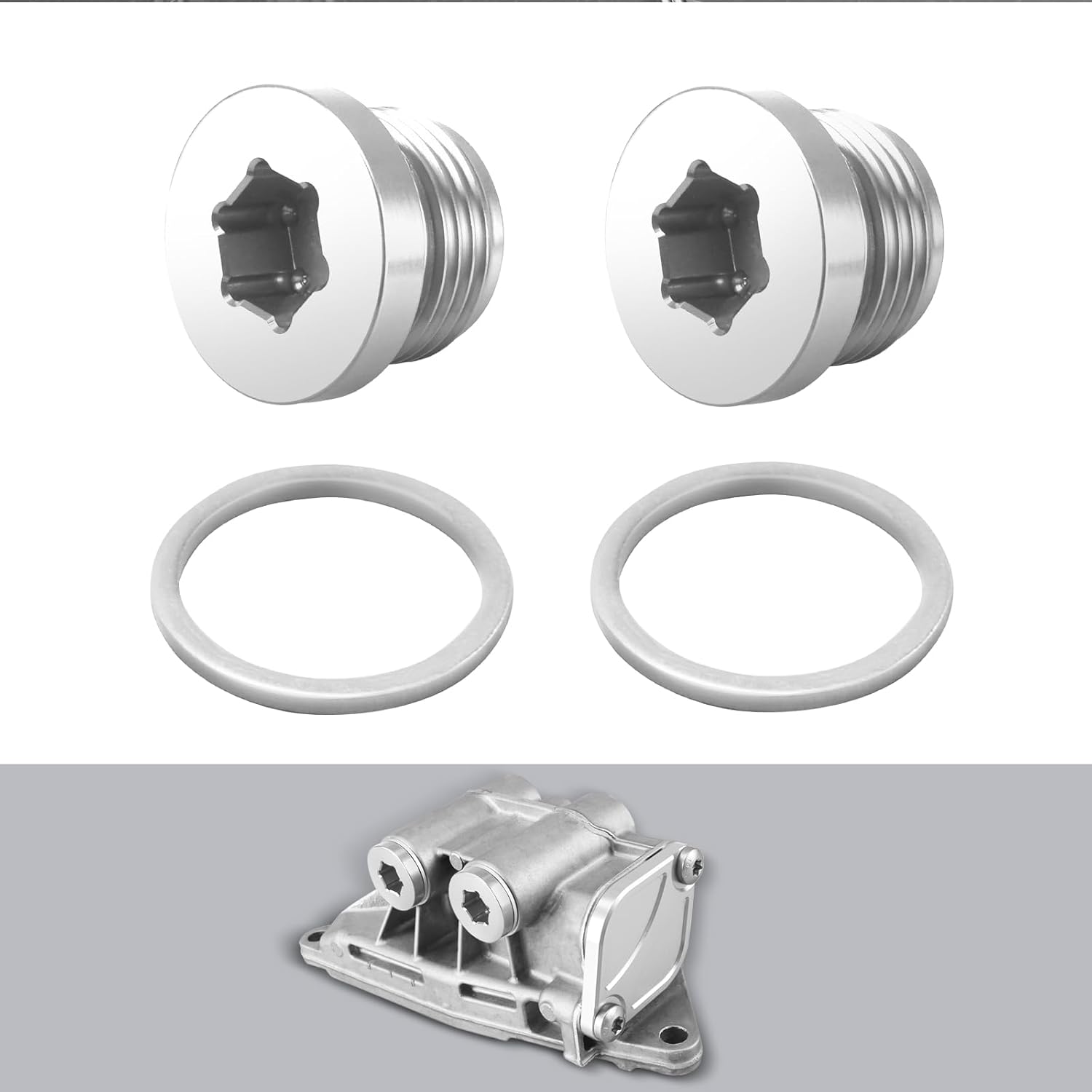 

Bevinsee Oil Thermostat Housing Drain Plugs Compatible wtih N54 N55 S55 E92 E91 E90 E93 E60 E61 E82 E88 E89 F87 F80 F20 F21 F22 F23 335i 335is 335xi серебряный