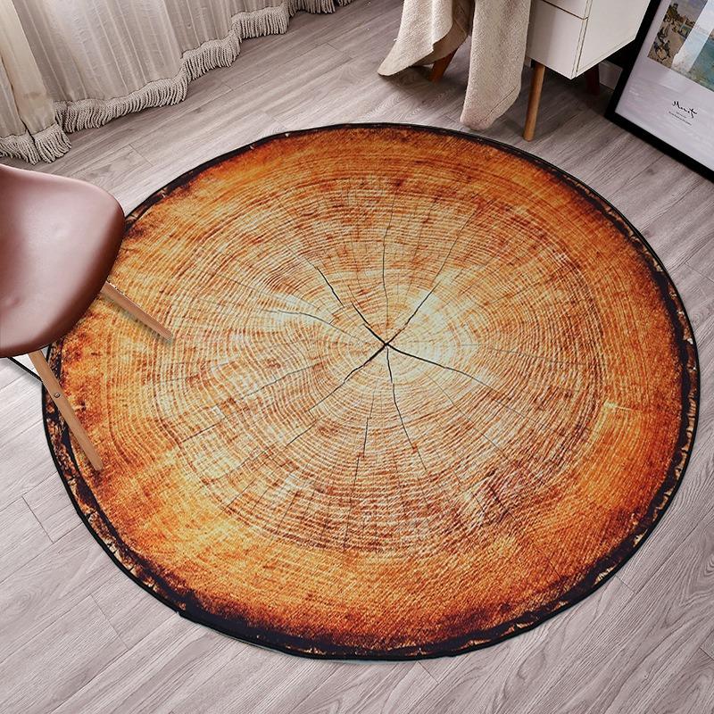 Wood Print Round Rug Area Minimalist Soft for Living Room Bedroom Home Decor Floor Mat Slip-resistant Wear-resistant Beautiful