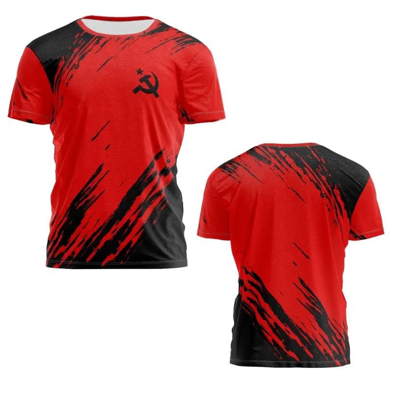 Summer New Men's Contrasting Color Splicing Short-sleeved Top Trendy Fashion Urban Street Casual T-shirt