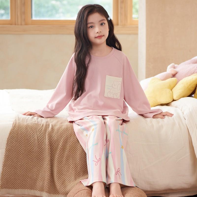 Girls Cotton Pajama Set Long Sleeve Cartoon Princess Sleepwear Ages 8 2026 Kids Home Outfit