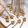 18K Gold-Plated Stainless Steel Heart Locket Necklace with December Birthstone in European and American Simple Niche Design Style