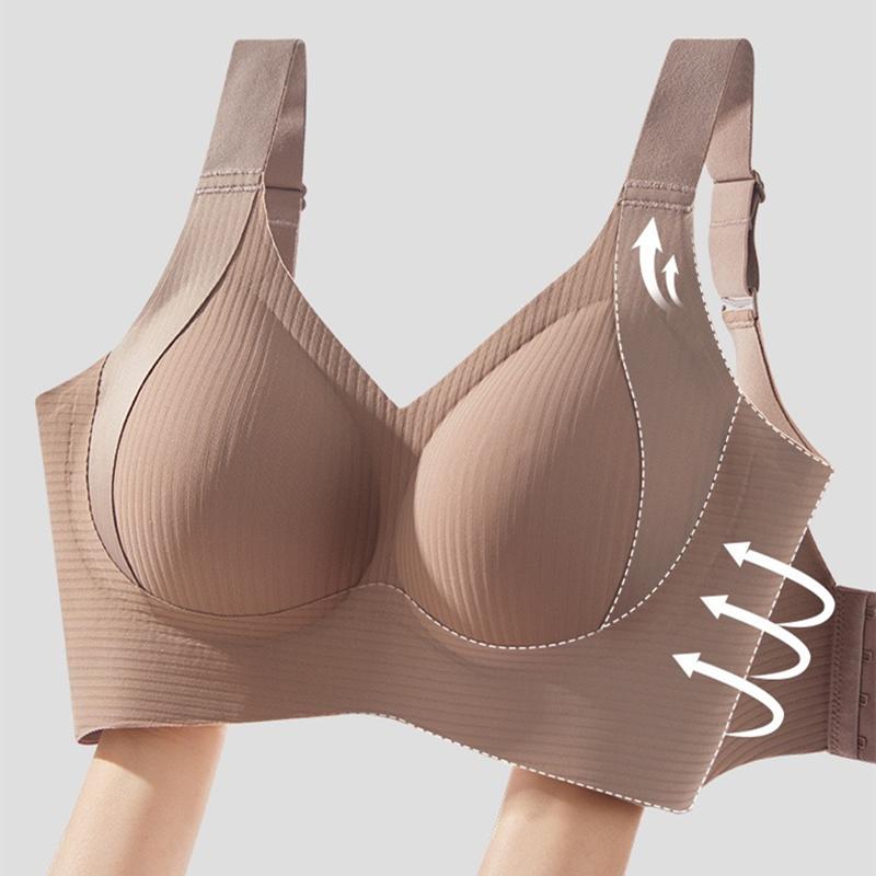 Women's Seamless Underwear, Thin Style, Large Breasts, Small Breasts, No Wires, Pull-up And Anti-sagging Large Size Bra