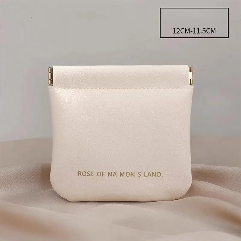 

Automatic Closing PU Shrapnel Storage Bag Earphone Data Cable Lipstick Jewelry Portable Mini Waterproof Storage Bag