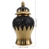 Traditional Ceramic Ginger Jar Decorative Vase with Lid Carved Flower Holder Elegant Entryway Decor Home Office Wedding