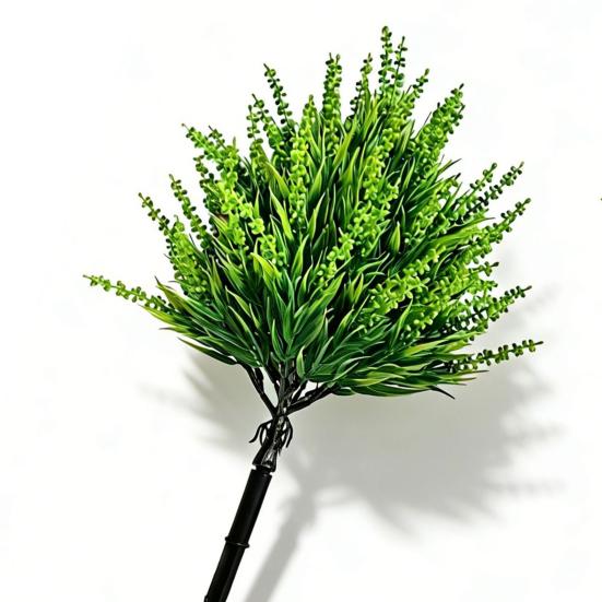 Fake Plants Outdoor Artificial Shrubs Plastic Greenery Leaves Bushes with Ground Stake for Patio Lawn Home Garden Office Decor