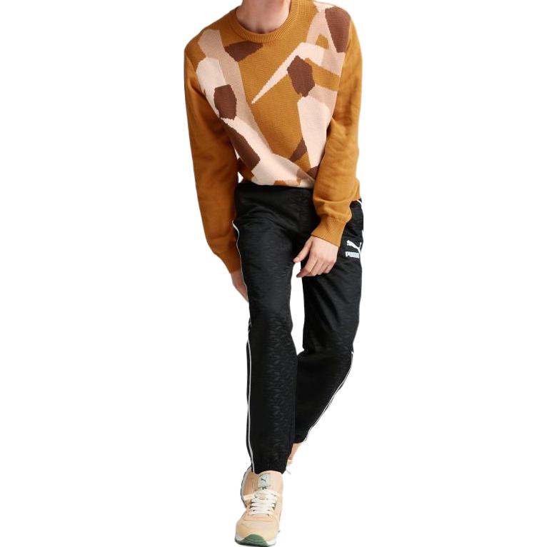 Puma Players Lounge Series Logo Print Woven Casual Pants Men Bottoms Black 535805-01