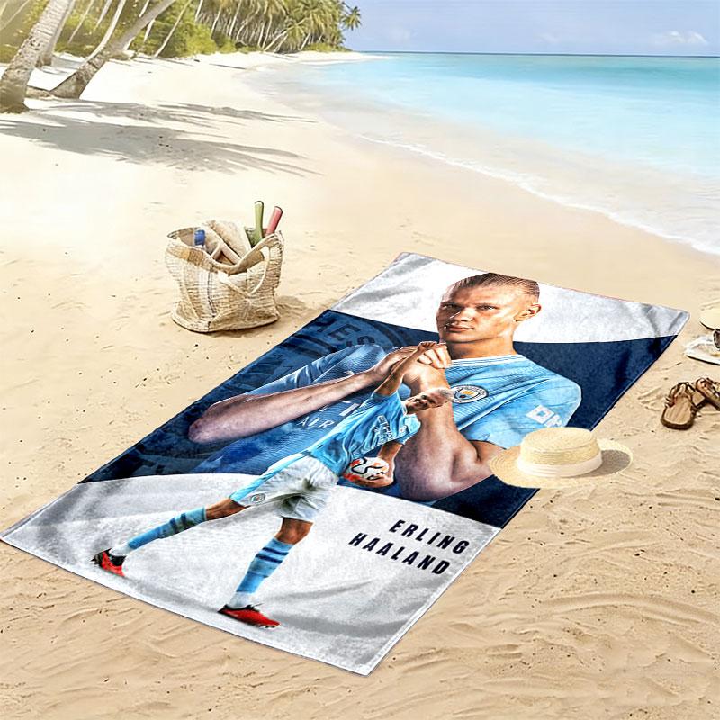 Erling Braut Haaland Print Beach Towel, Large Soft Quick Dry Towel for Beach Camping Swimming