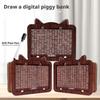 Wooden Kitten Bank Money Box 1000/2000/3000/5000/10000 Euro Erasable Savings With Cash Challenge Storage Pen Case U5O8
