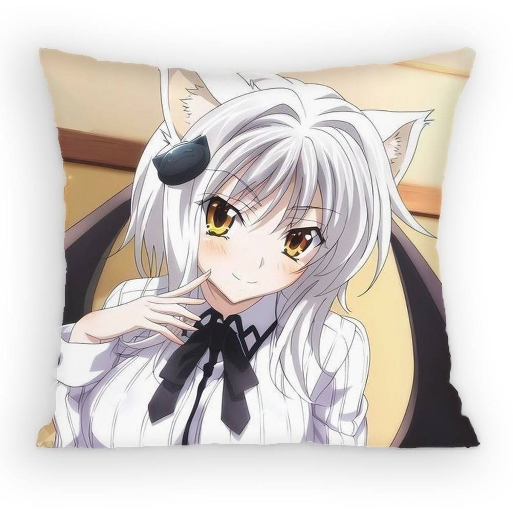 

High School DxD Koneko Toujou Pillow Case Antidustmite Pillowcase Invisible zipper silky Sofa cushion cover for bedroom 30x30 cm