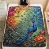 1PC Quilting Print FlAannel Blanket, High Quality Comfortable for All Seasons, Home Decor, Warmth and Comfort