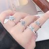 Light Luxury High-End Exquisite Super Flash Sea Blue Zircon Ring Color Treasure High Value Niche Design Fashionable Super Fairy Ring