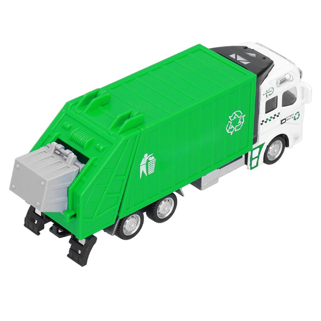 1:48 Pull Back Garbage Truck Toy Alloy Plastic Delivery Trash Truck Vehicles Toys Decoration for