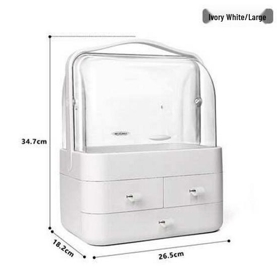 Large Capacity Multi-Layer Cosmetic Organizer: Dustproof Skincare & Lipstick Storage Box with Drawers for Desktop Dressing Tables
