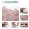 VEELIKE Waterproof Heat-Resistant Tile Sheets, 6 Sheets, 30x30cm, Square, Marble/Brick Pattern, Pink, Glossy, Tile Stickers, 3D Wallpaper Stickers, Re
