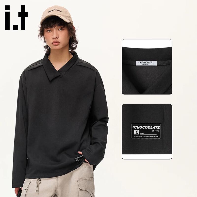 

CHOCOOLATE Men s Collared Long Sleeve Tee L