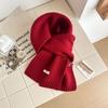 Gestrickter Schal Damen Wolle Winter Warme Schals Helles Einfarbiges Design Verdickter Schal Weicher Kaschmir-Pashmina Hals