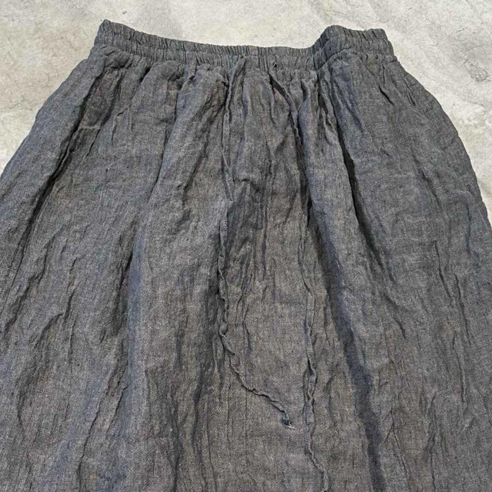 Johnature Women Vintage Skirts Elastic Waist Belt Spring Solid Color Casual A-Line Skirts