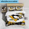 Penguins Hockey Jersey 3PCS Bedding set,Ideal for 1pc Duvet Cover And 2pcs Pillowcases Perfect for Fan gift,Ideal for Bedroom, Dormitory