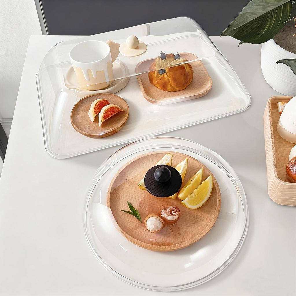 Transparent Plastic Insulation Food Cover Dustproof&Insect Dish Cover Reusable Food Fresh-keeping Cover Kitchen Accessories